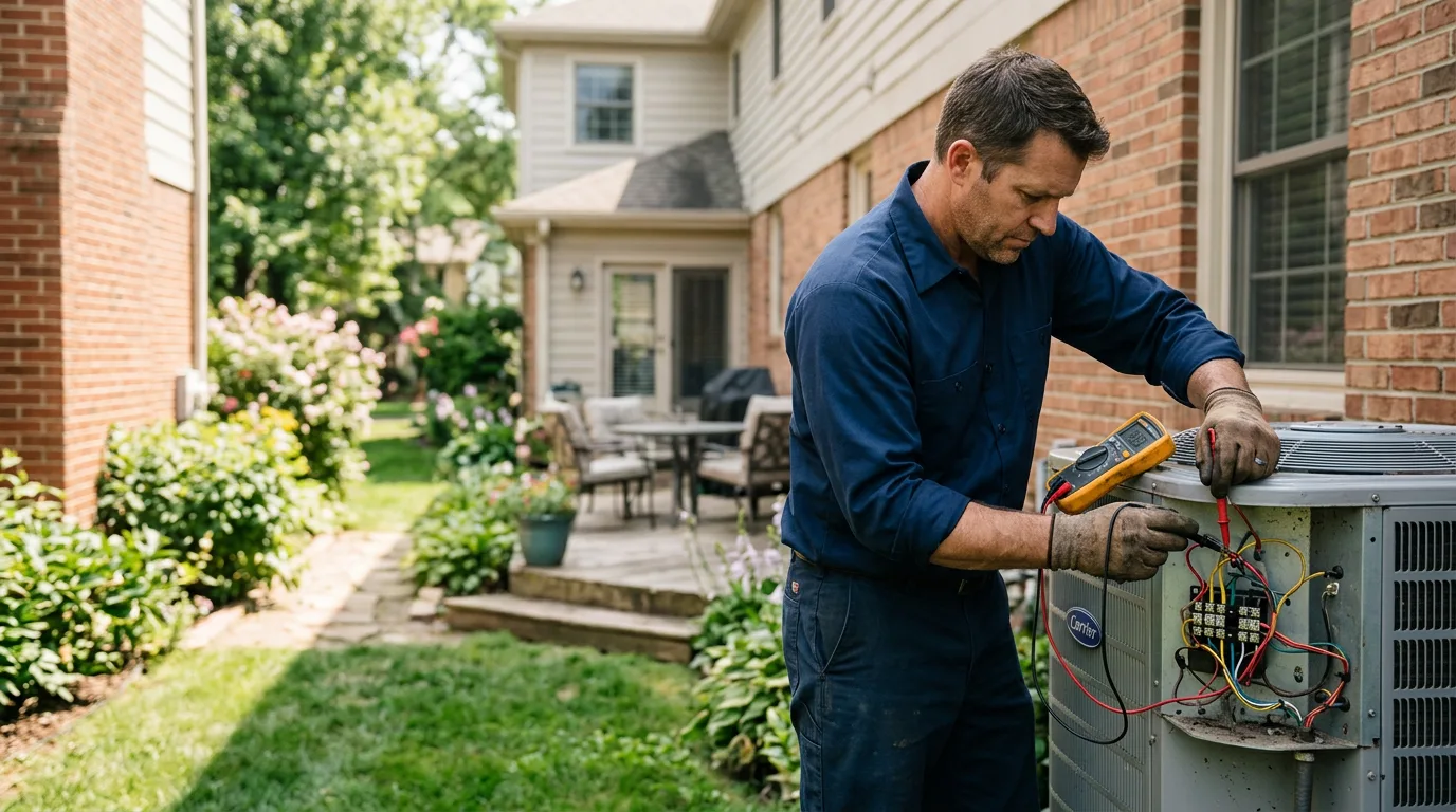 HVAC technician working near Maroa, IL